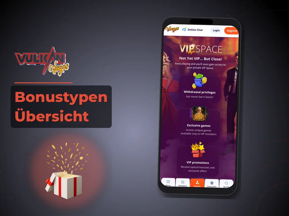 Vulkan vegas - Bonustypen Übersicht