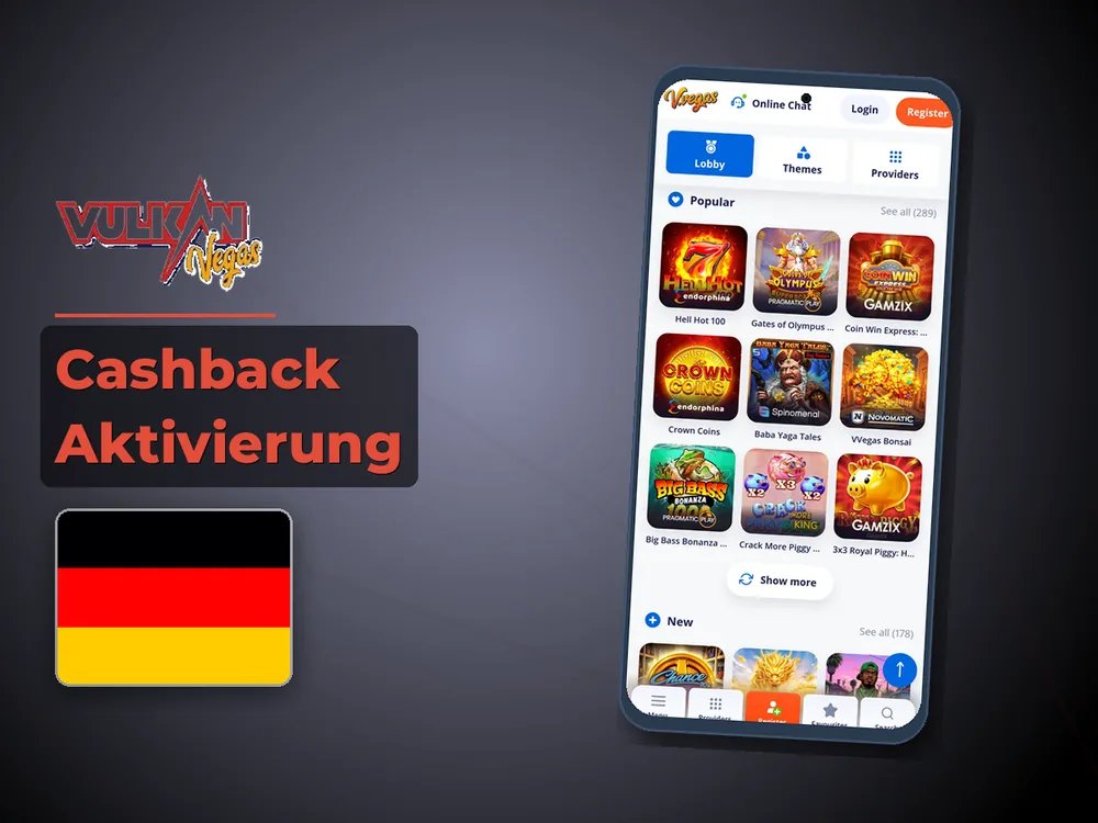Vulkan vegas - Cashback Aktivierung