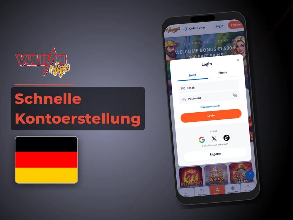 Vulkan vegas - Schnelle Kontoerstellung
