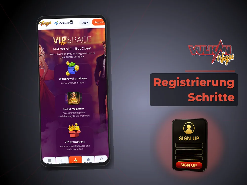 Vulkan vegas - Registrierung Schritte