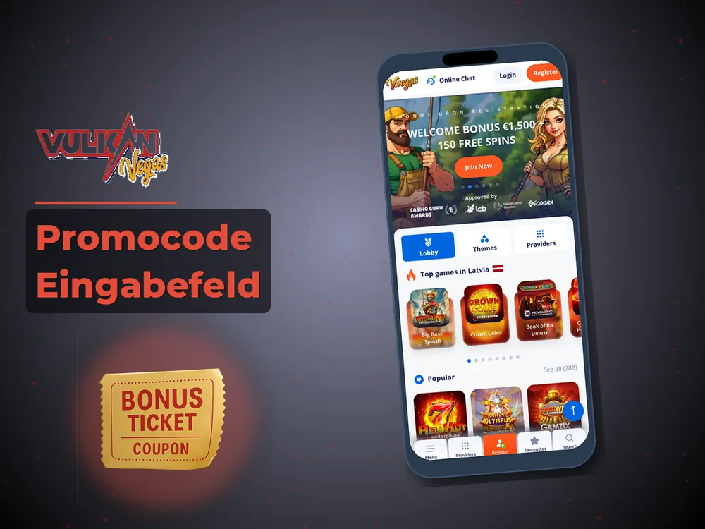 Vulkan vegas - Promocode Eingabefeld