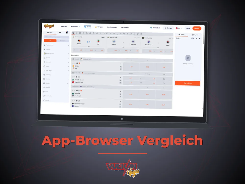 Vulkan vegas - App-Browser Vergleich