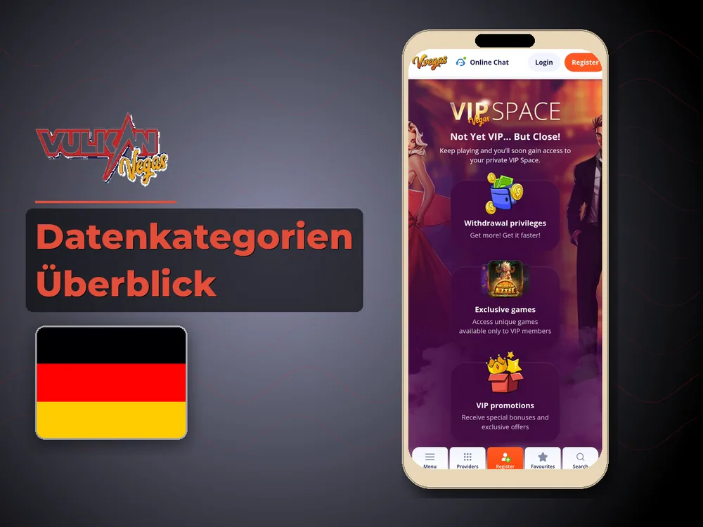 Vulkan vegas - Datenkategorien Überblick