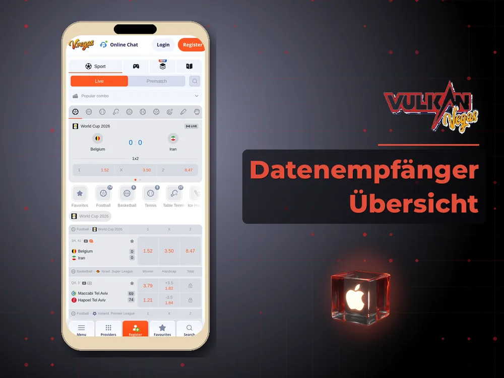 Vulkan vegas - Datenempfänger Übersicht