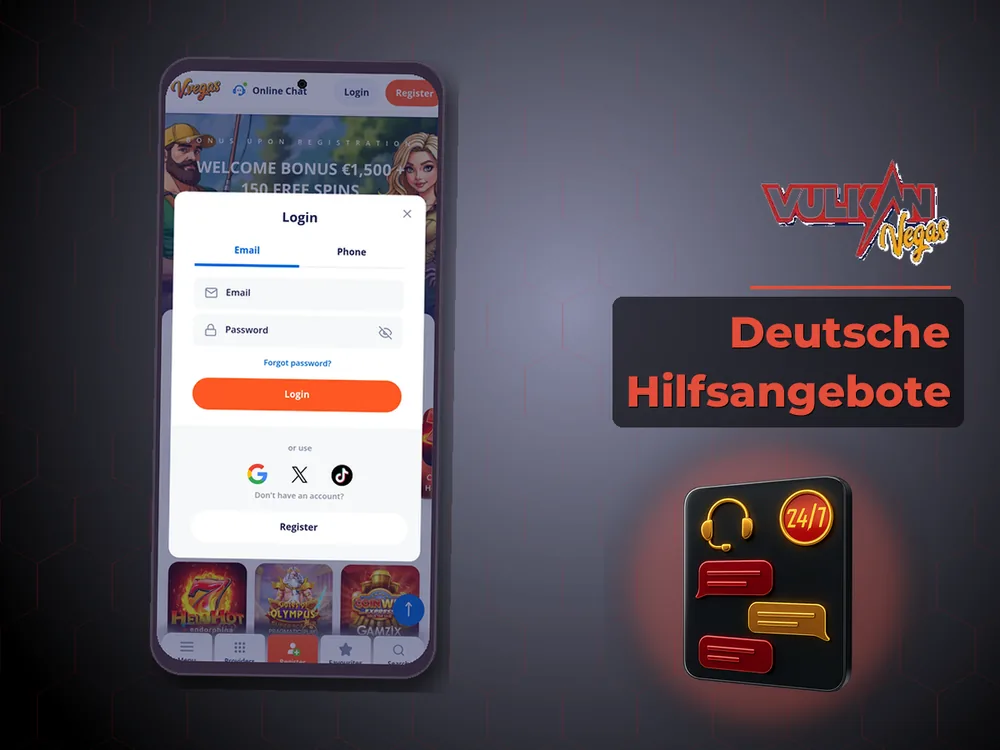 Vulkan vegas - Deutsche Hilfsangebote