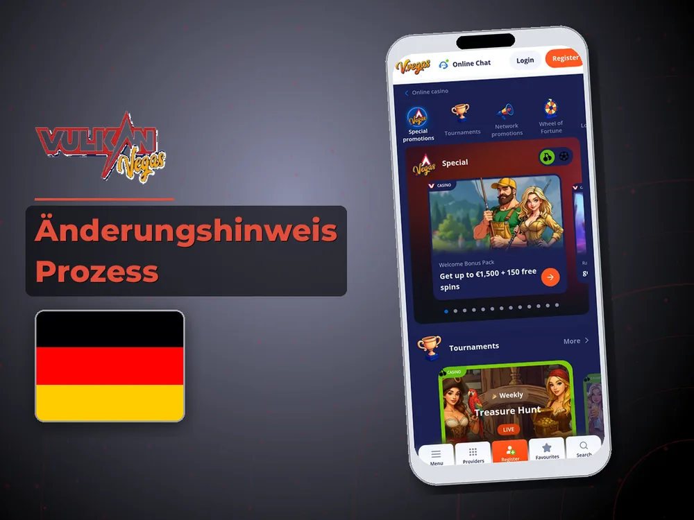 Vulkan vegas - Änderungshinweis Prozess
