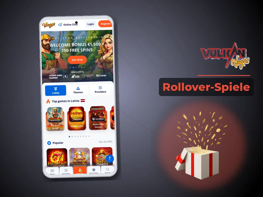 Vulkan vegas - Rollover-Spiele